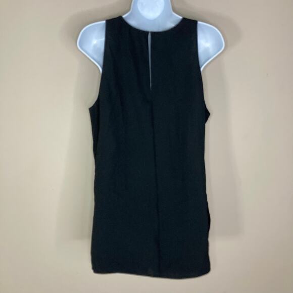 Vince Bonded Laser Black Tank Side Split Keyhole Back High Neck NWT Size Large - Picture 4 of 16